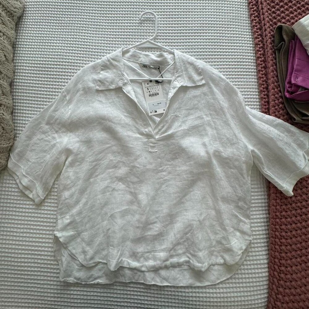 ZARA WOMEN'S WHITE SHIRT SIZE M 4877 247 251
